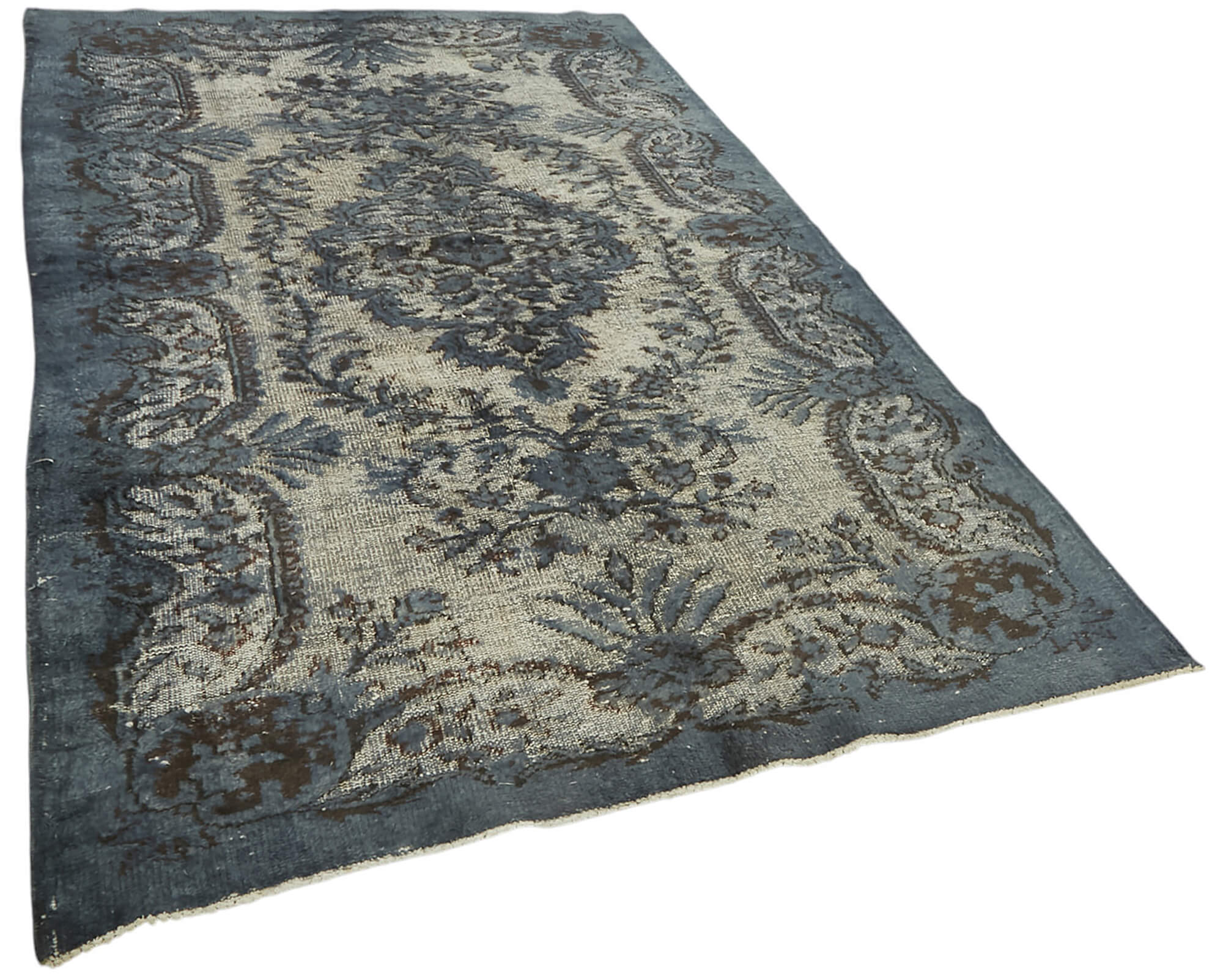 6x9 Vintage Hand-Carved Turkish Rug - 47134