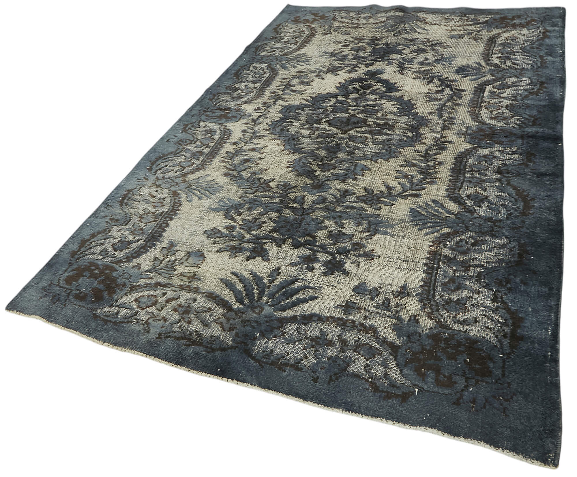 6x9 Vintage Hand-Carved Turkish Rug - 47134