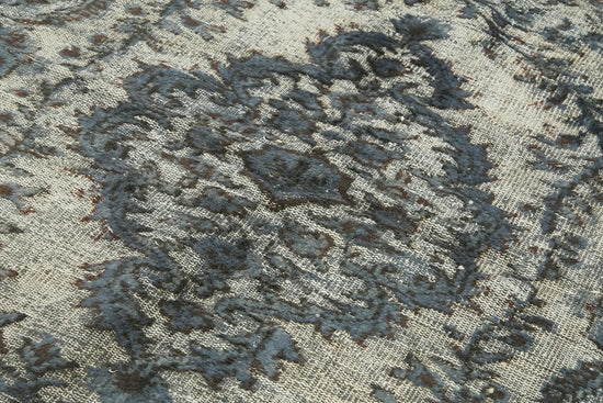 6x9 Vintage Hand-Carved Turkish Rug - 47134