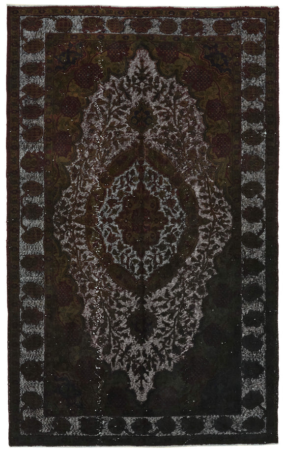 6x9 Vintage Hand-Carved Turkish Rug - 47137