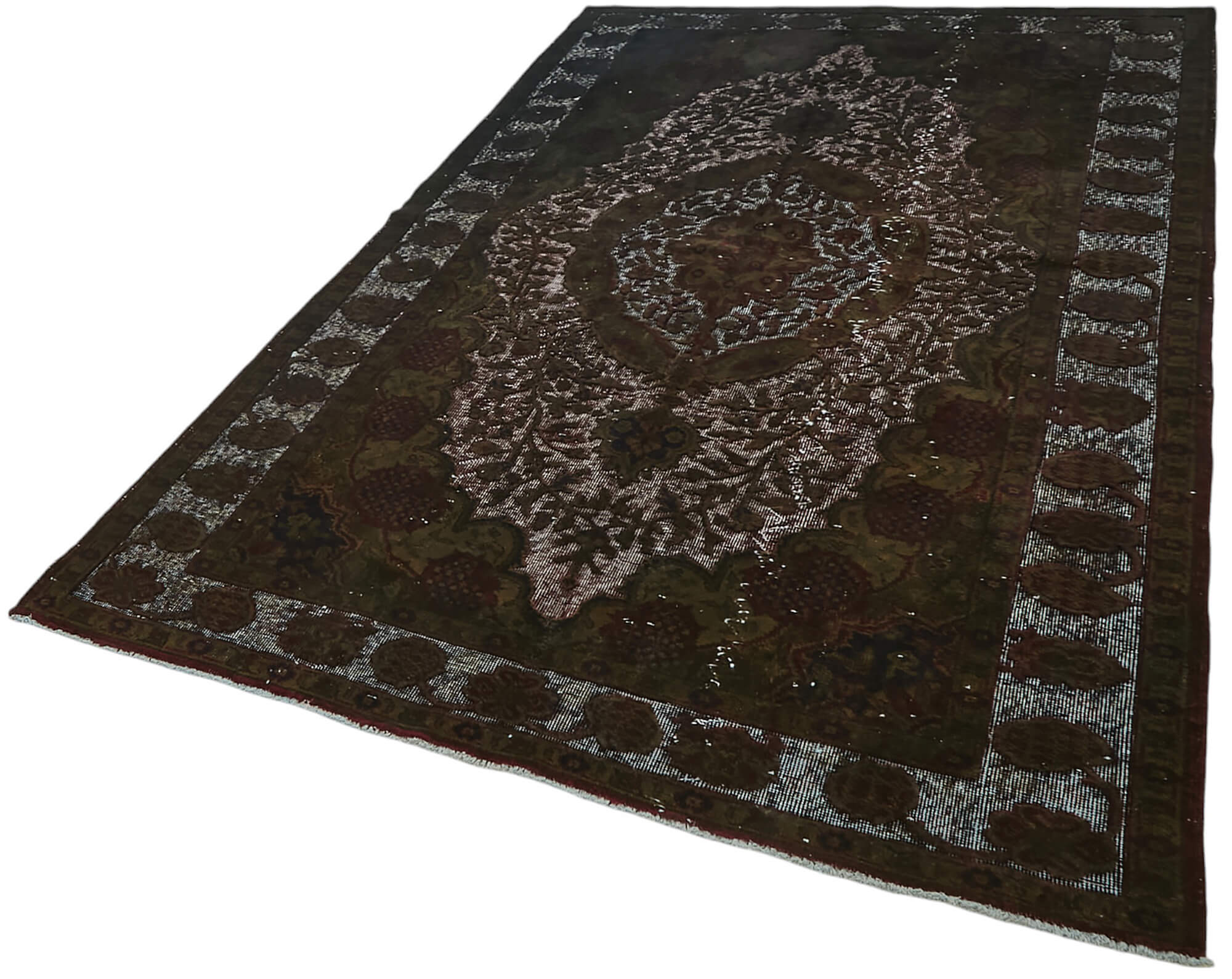 6x9 Vintage Hand-Carved Turkish Rug - 47137