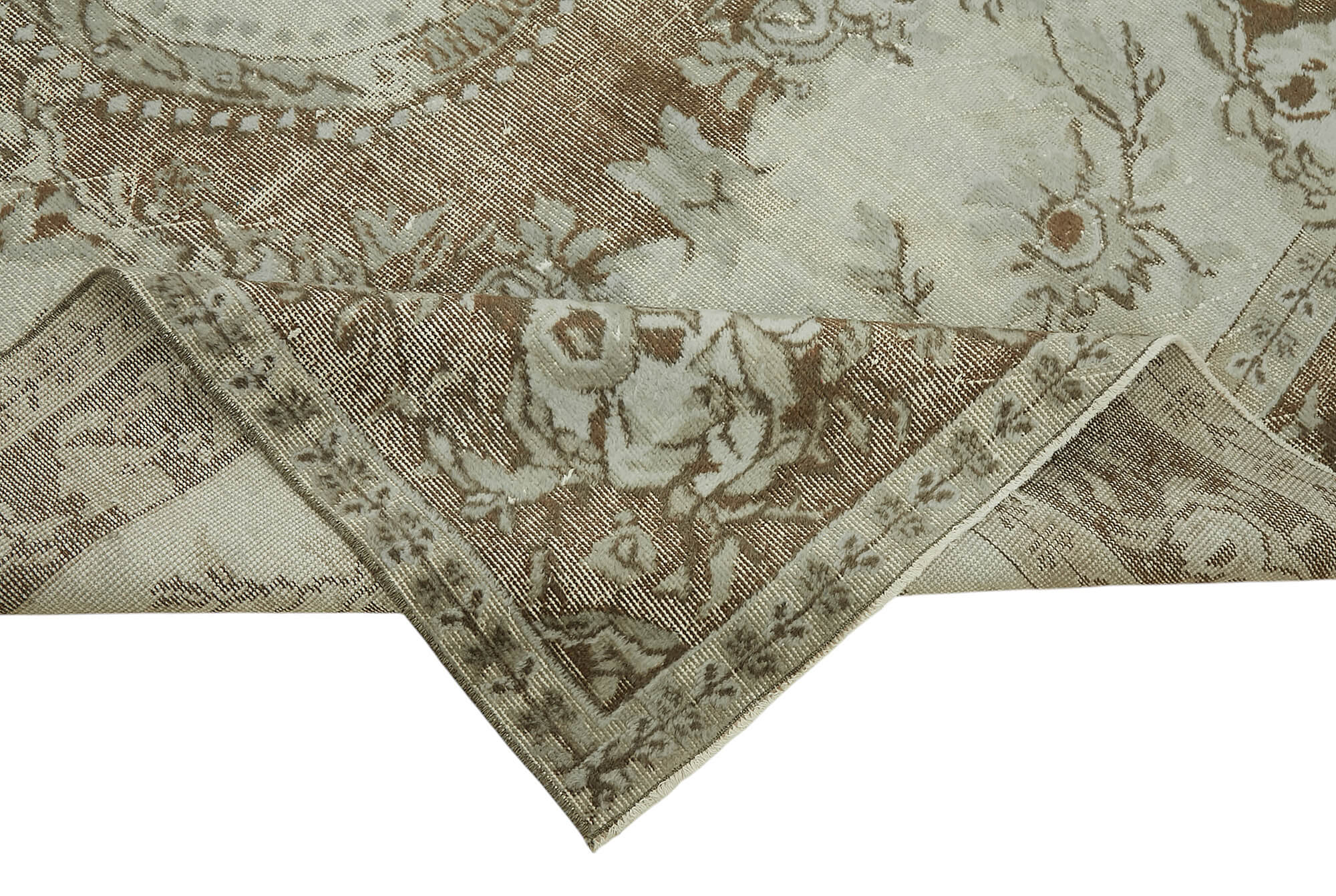 6x9 Vintage Hand-Carved Turkish Rug - 47138