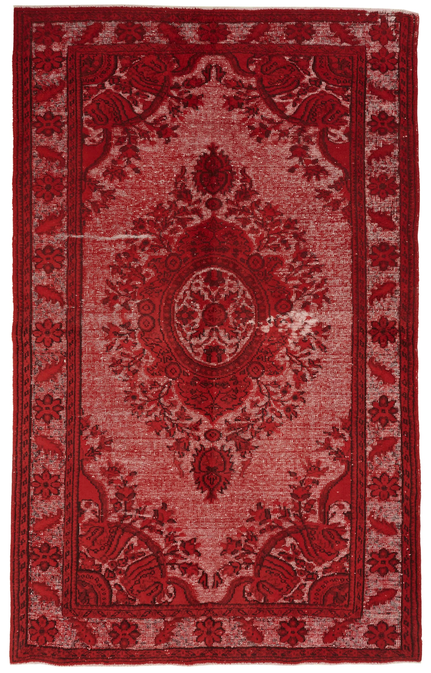 6x10 Vintage Hand-Carved Turkish Rug - 47141