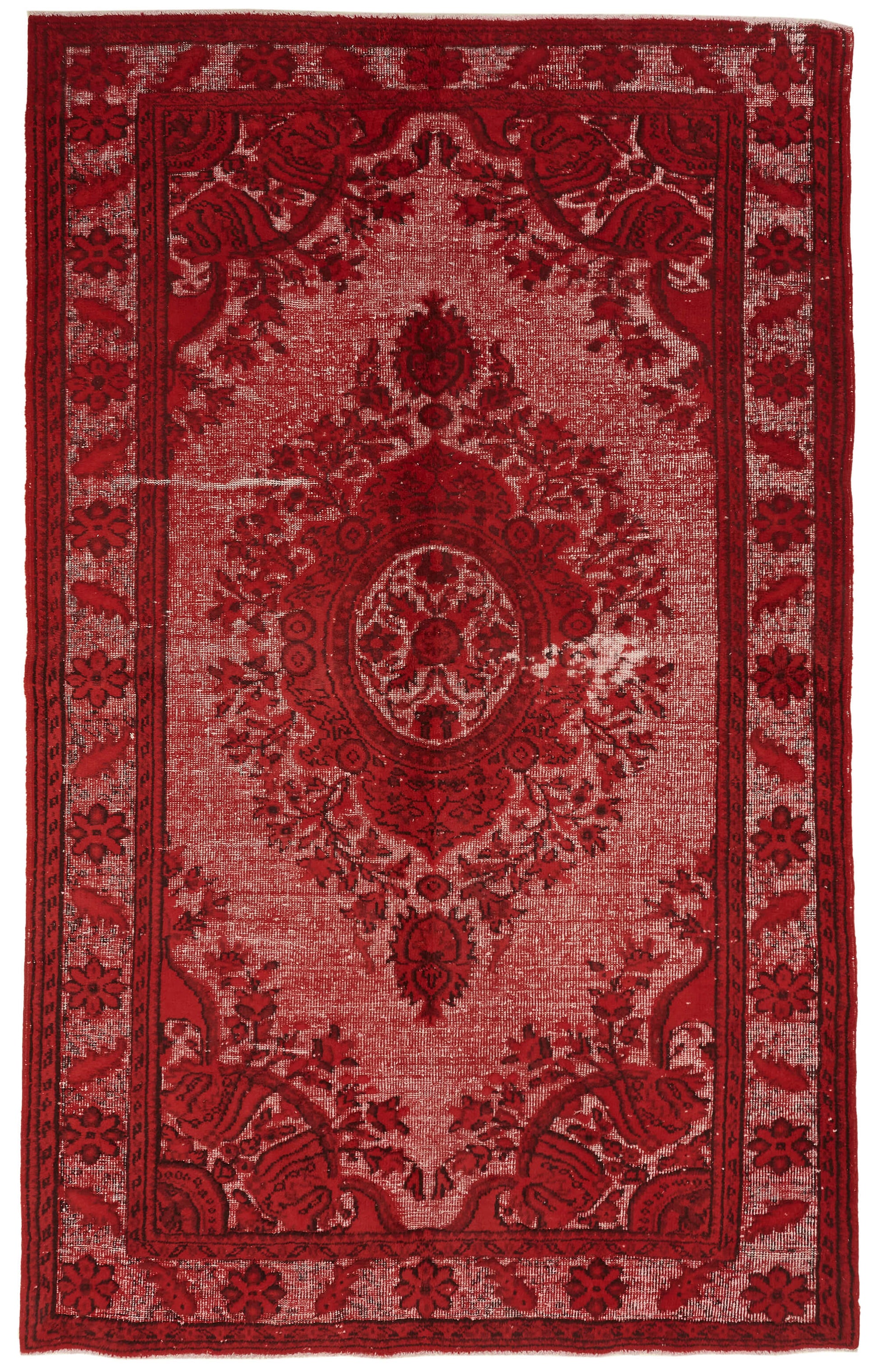 6x10 Vintage Hand-Carved Turkish Rug - 47141