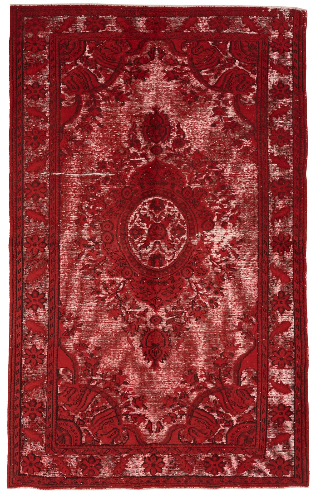 6x10 Vintage Hand-Carved Turkish Rug - 47141