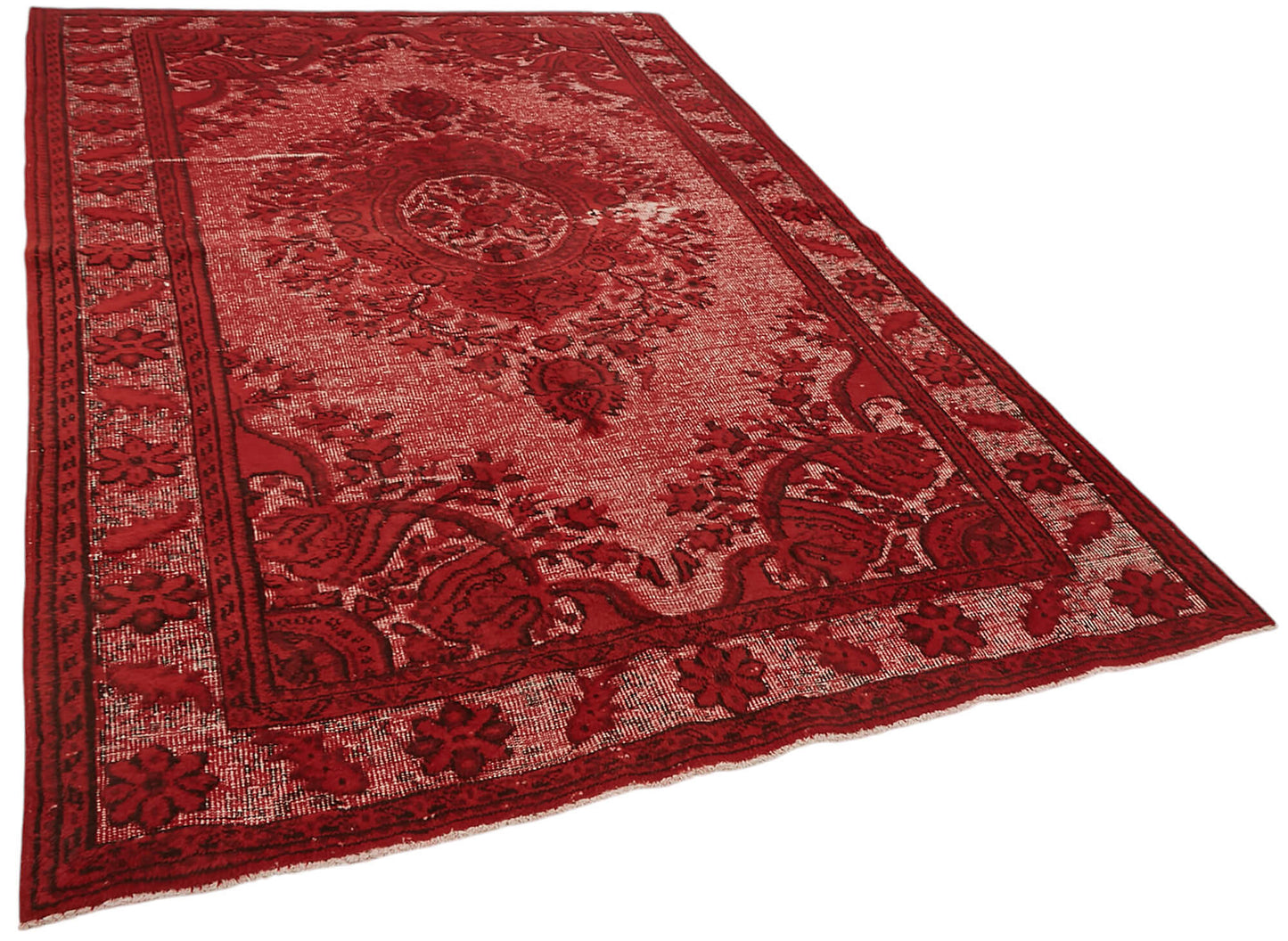 6x10 Vintage Hand-Carved Turkish Rug - 47141