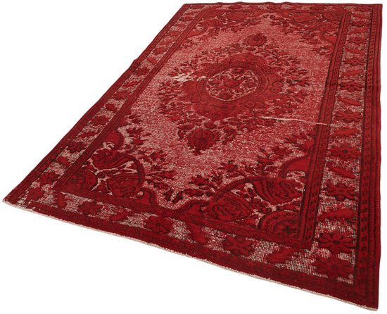 6x10 Vintage Hand-Carved Turkish Rug - 47141