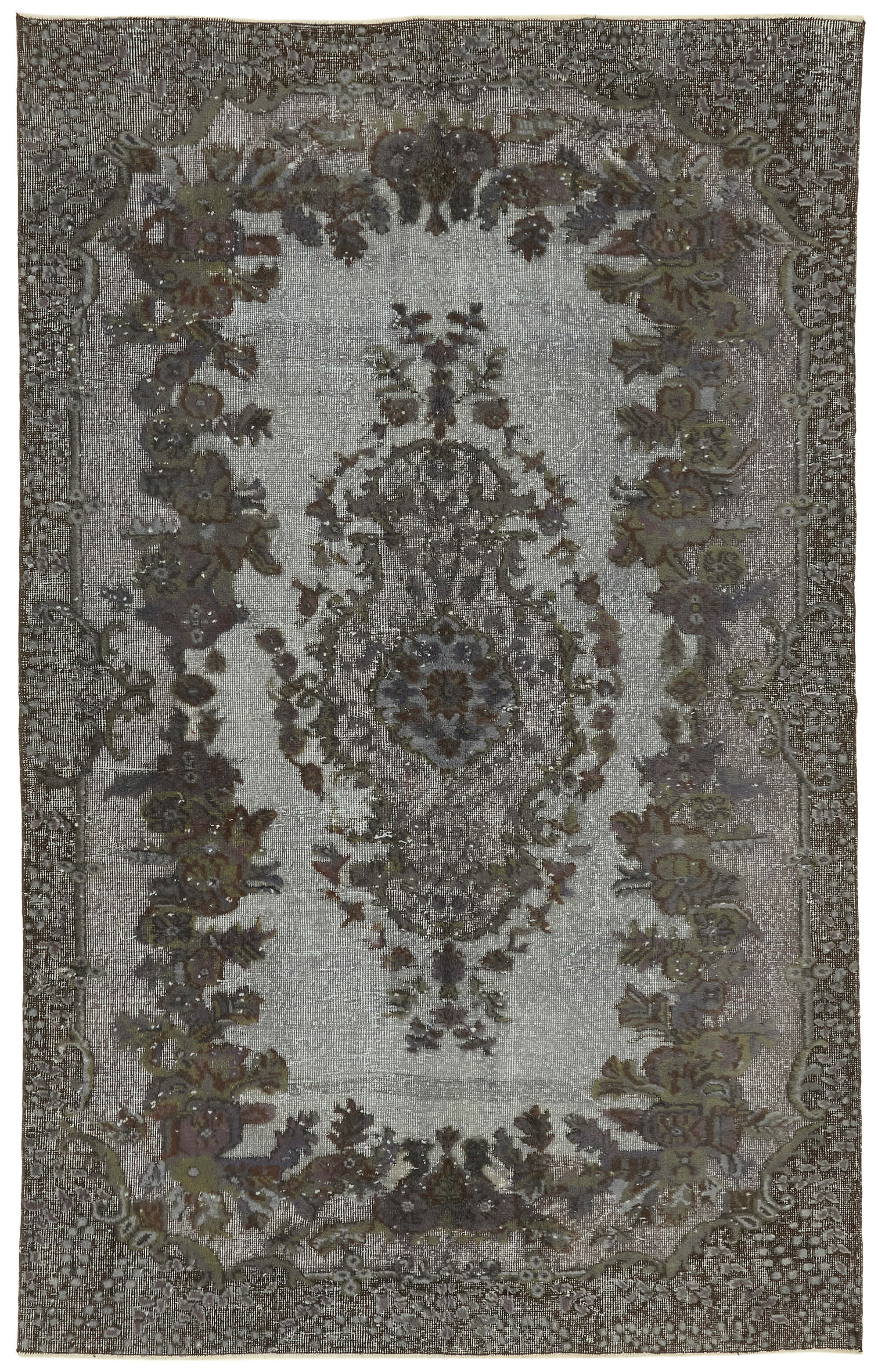 6x9 Vintage Hand-Carved Turkish Rug - 47142