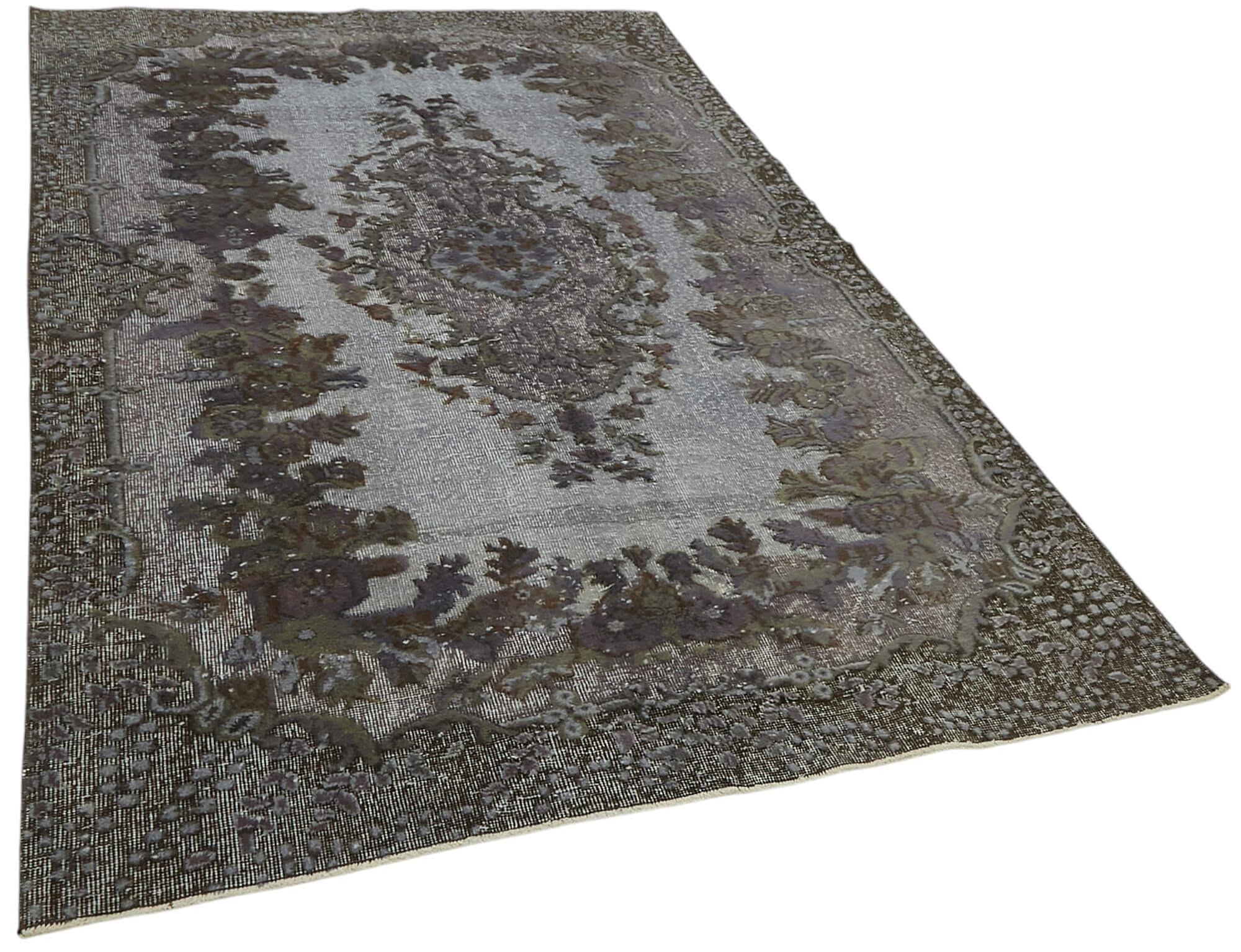 6x9 Vintage Hand-Carved Turkish Rug - 47142