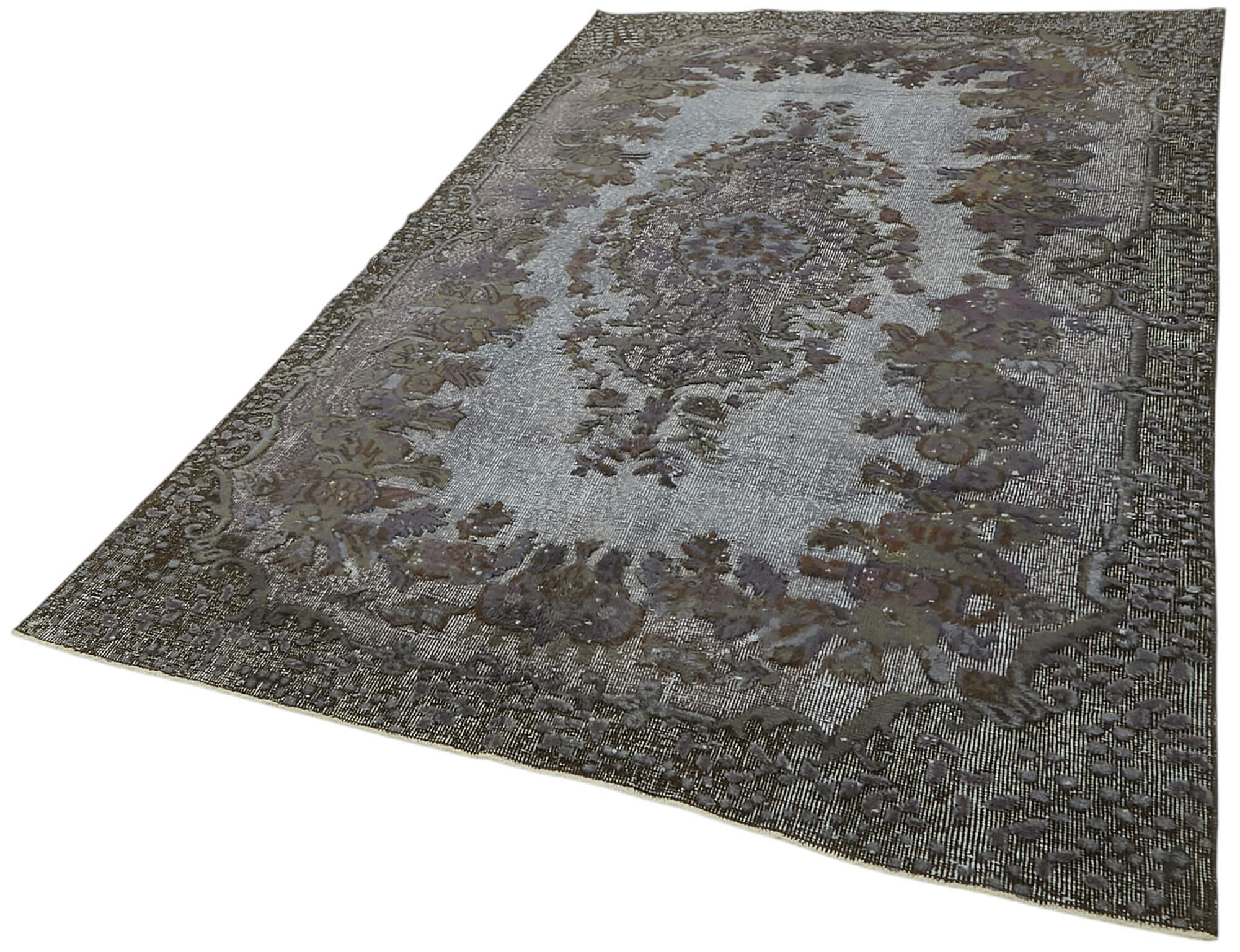 6x9 Vintage Hand-Carved Turkish Rug - 47142