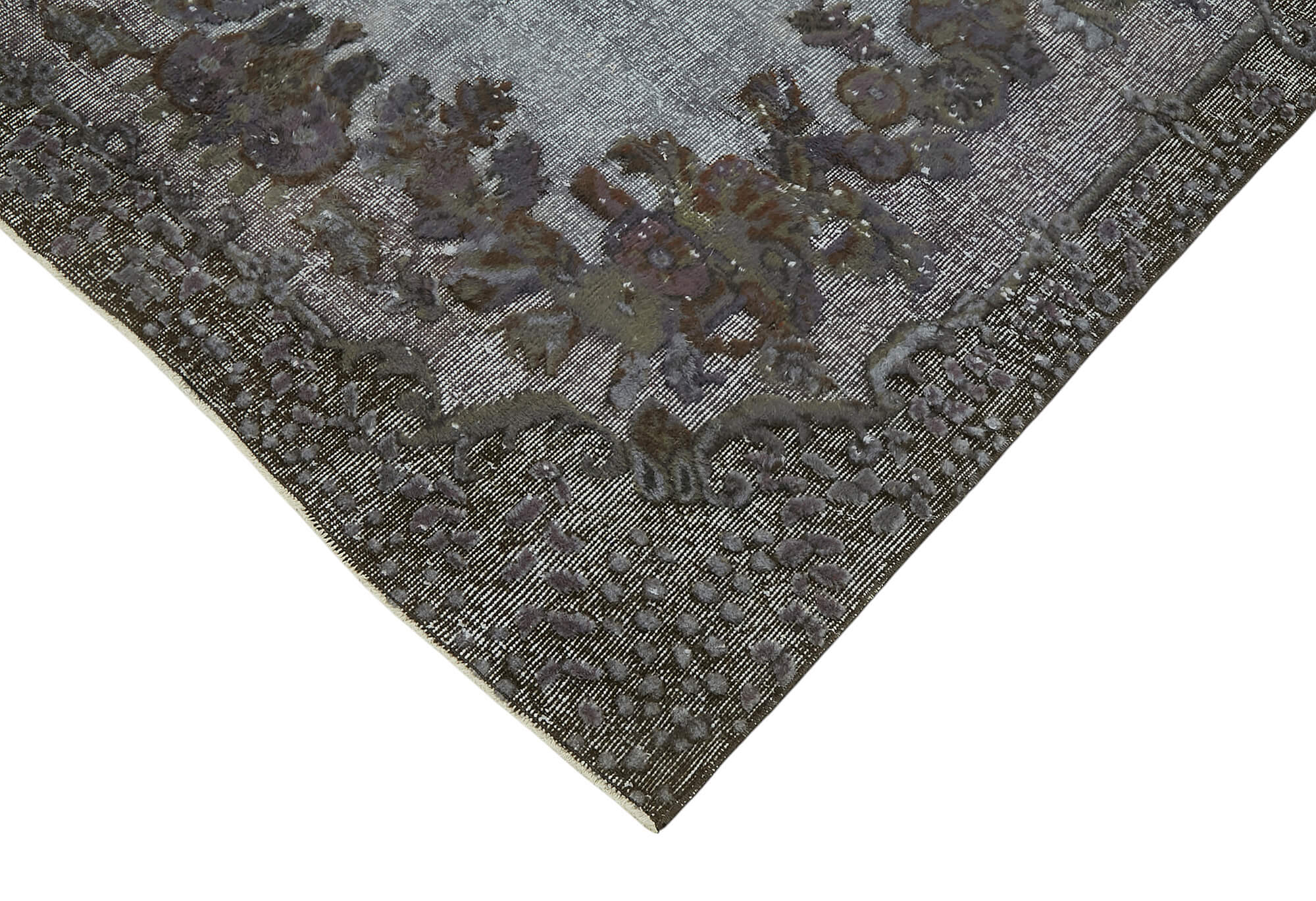 6x9 Vintage Hand-Carved Turkish Rug - 47142