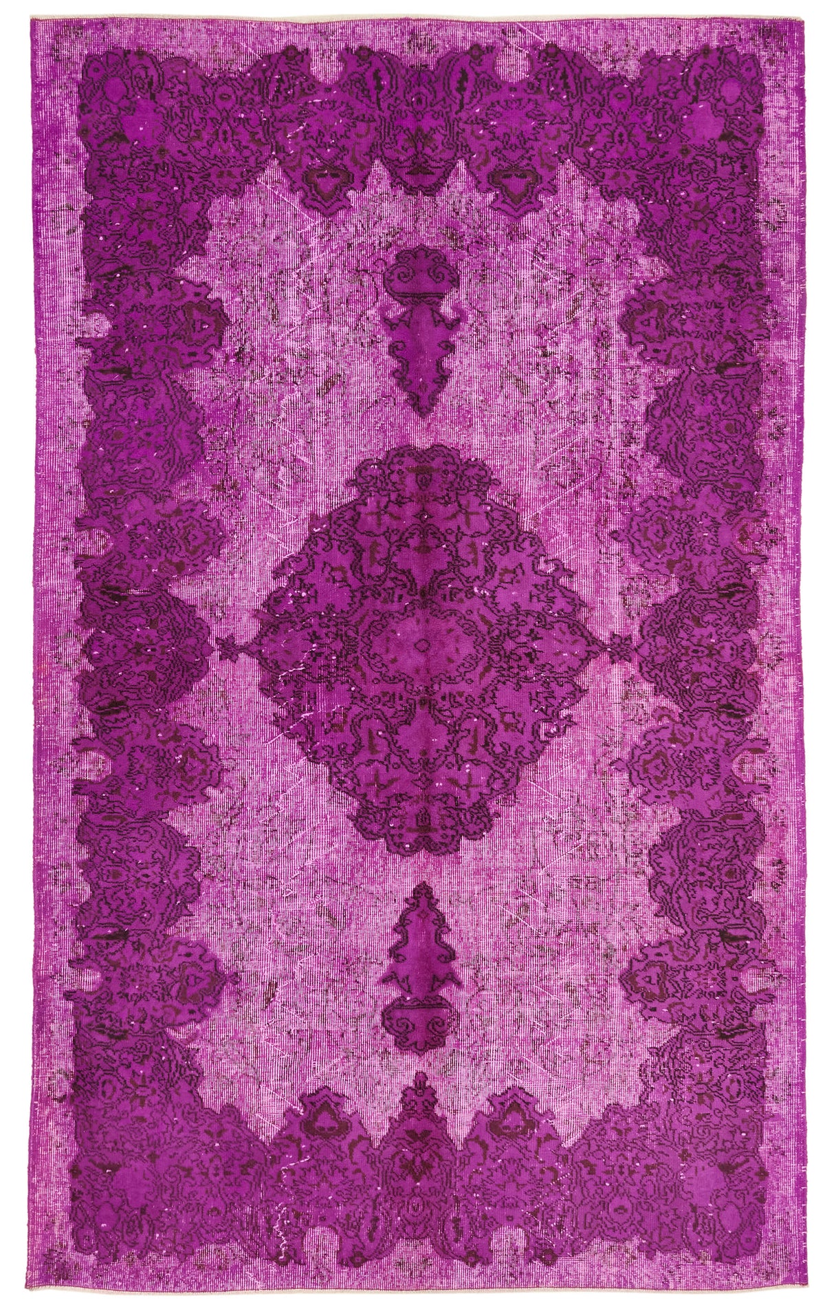 6x9 Vintage Hand-Carved Turkish Rug - 47144