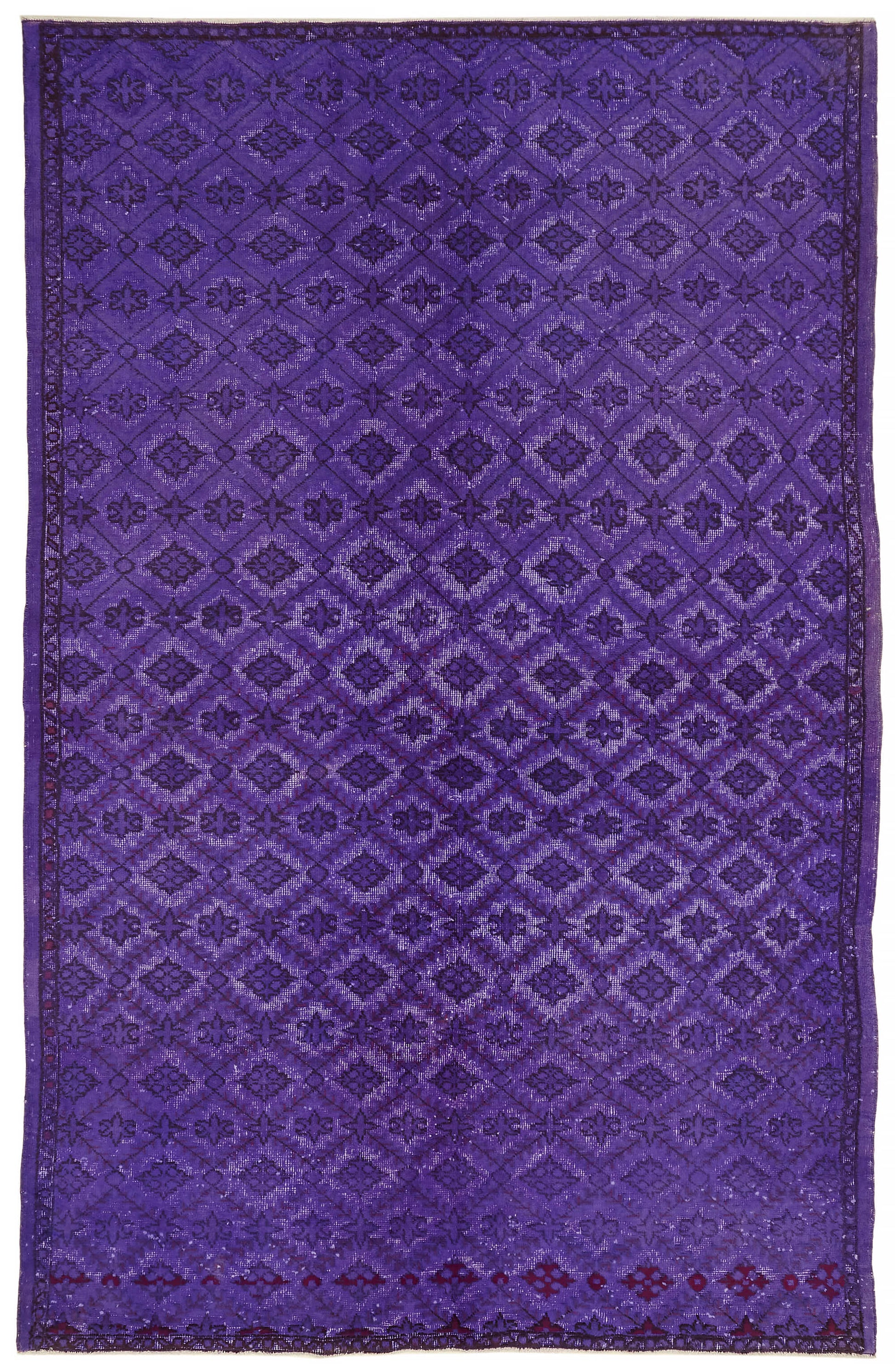 6x9 Vintage Hand-Carved Turkish Rug - 47145