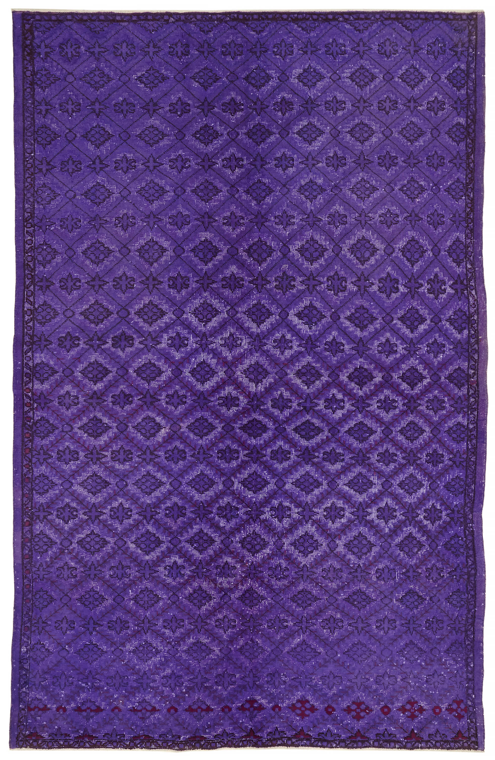 6x9 Vintage Hand-Carved Turkish Rug - 47145