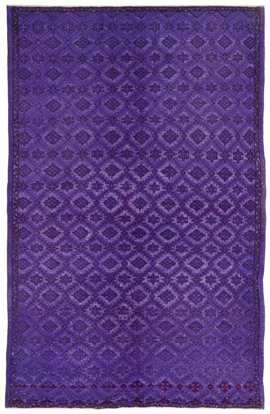 6x9 Vintage Hand-Carved Turkish Rug - 47145