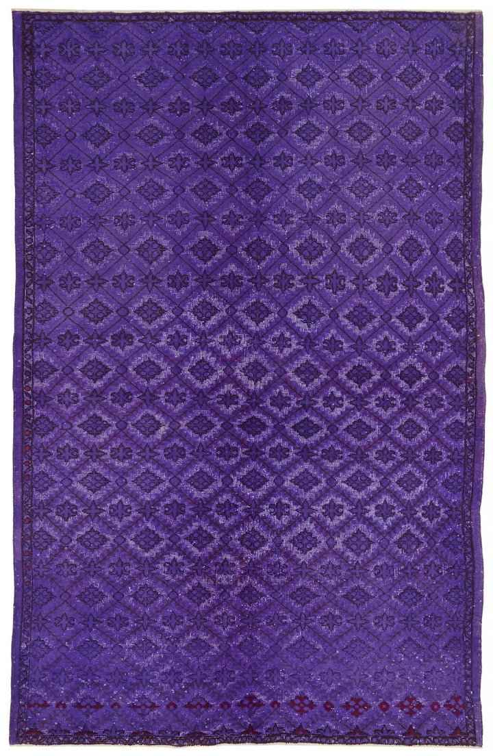 6x9 Vintage Hand-Carved Turkish Rug - 47145
