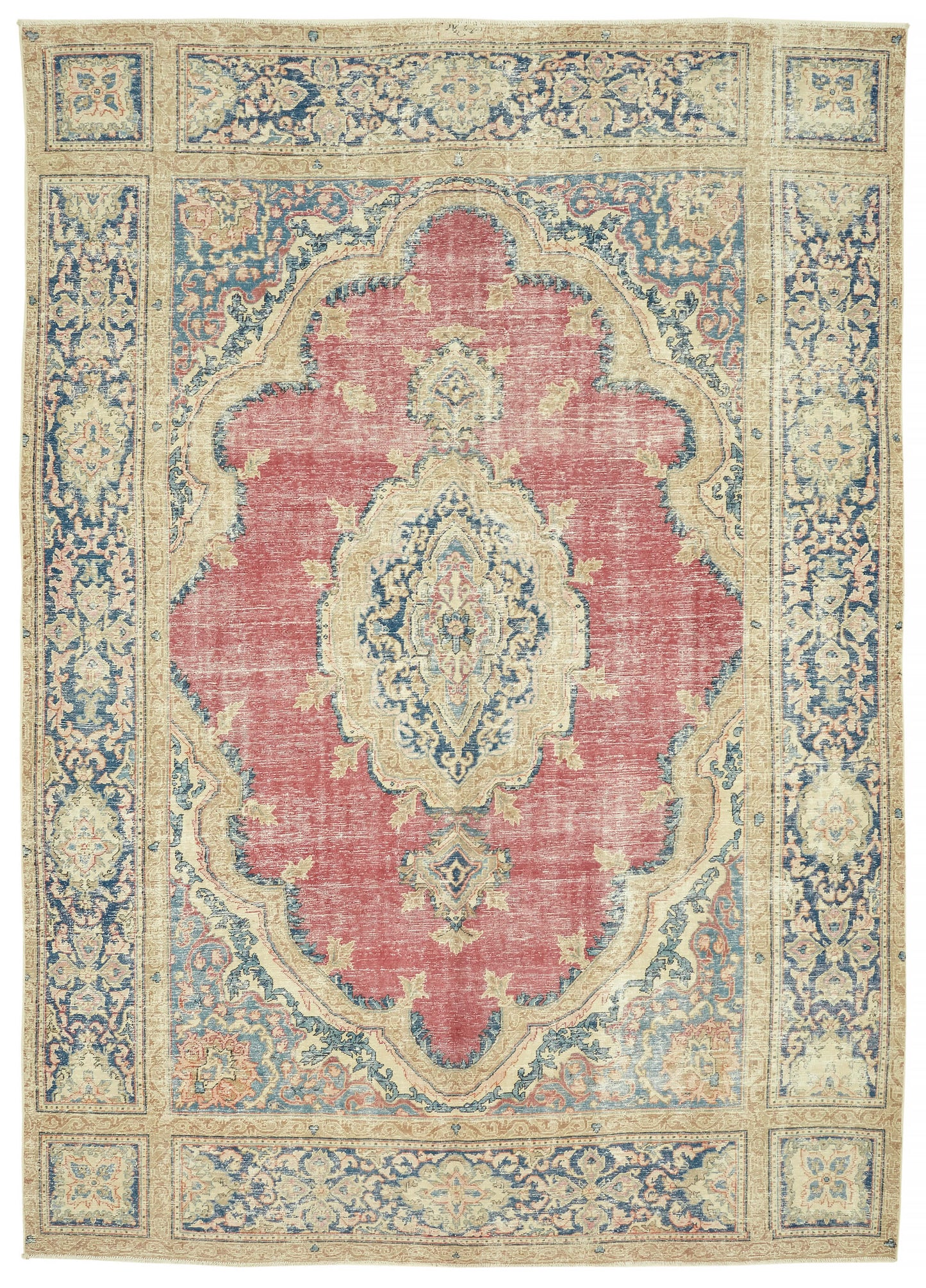 8x11 Beige Vintage Area Rug - 47168