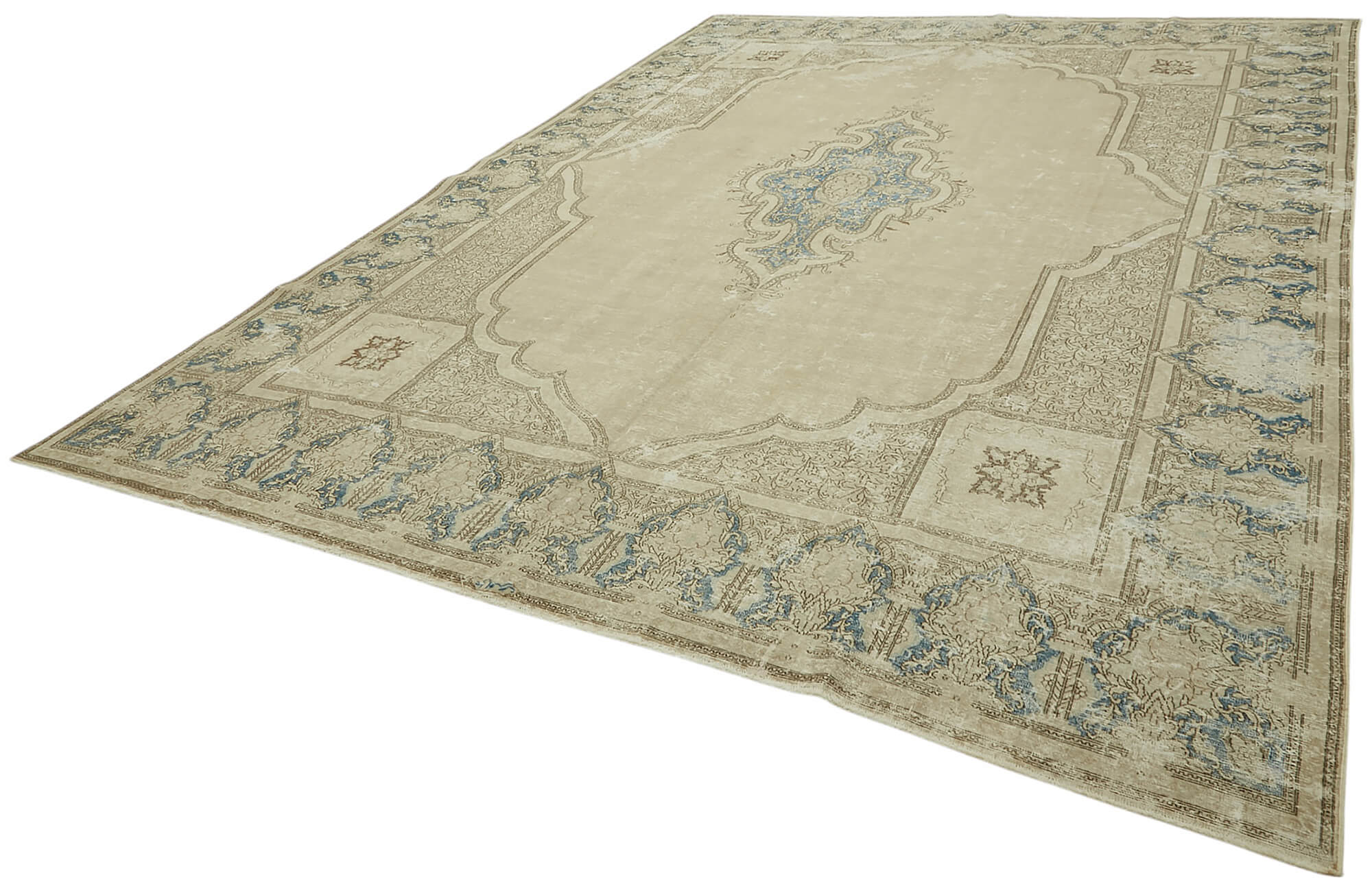 10x14 Beige Vintage Area Rug - 47169