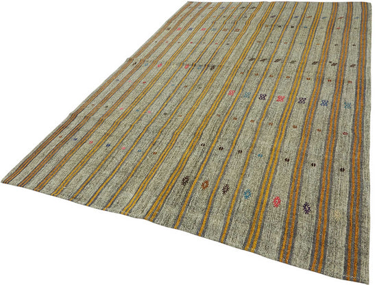 7x10 Authentic Turkish Goat Hair Kilim - 47213