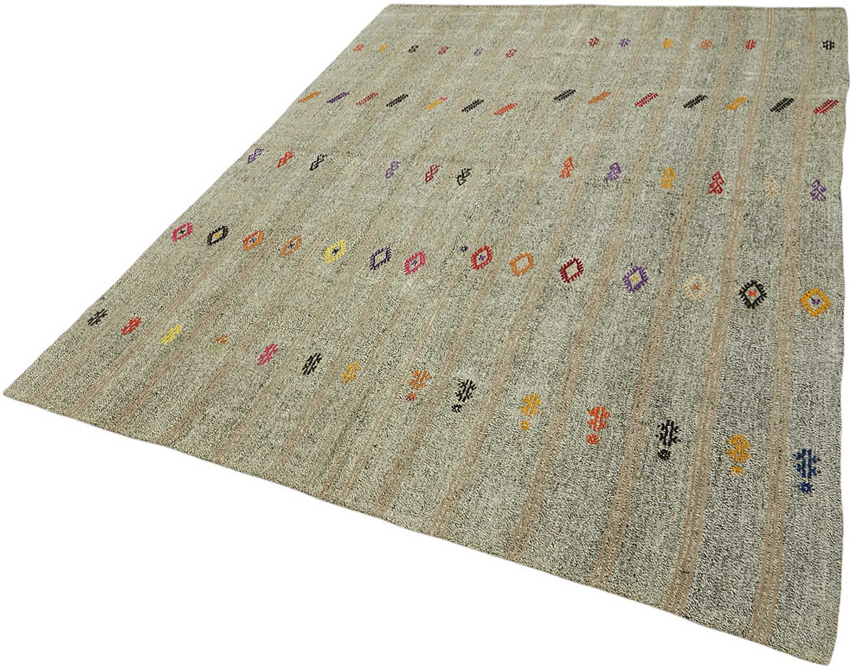 6x8 Authentic Turkish Goat Hair Kilim - 47219