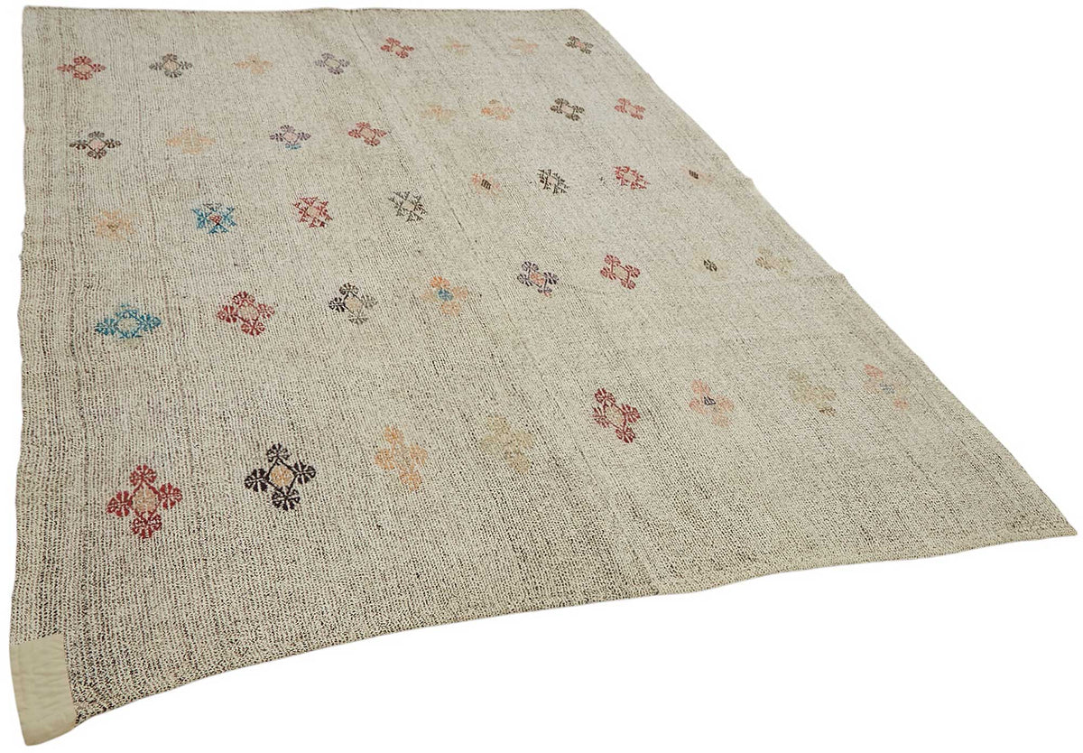 7x9 Authentic Turkish Goat Hair Kilim - 47236