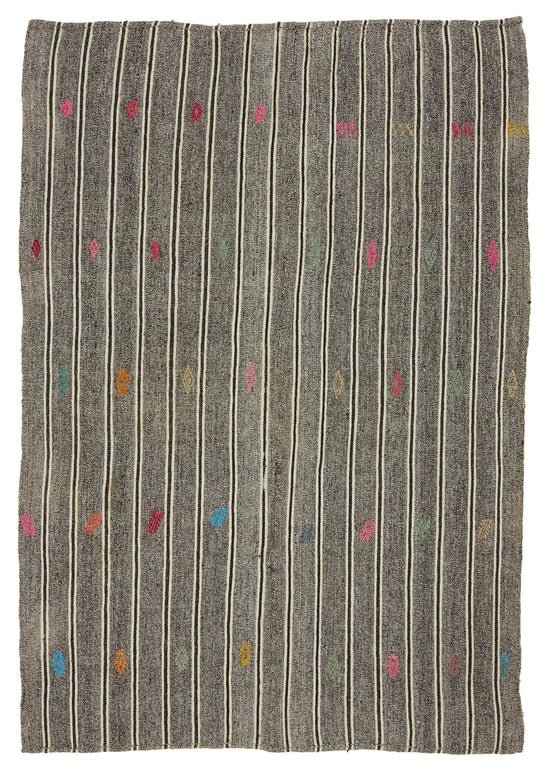 5x8 Authentic Turkish Goat Hair Kilim - 47242
