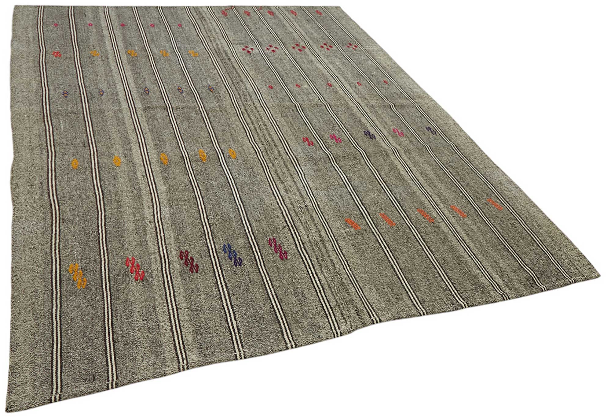 7x9 Authentic Turkish Goat Hair Kilim - 47247