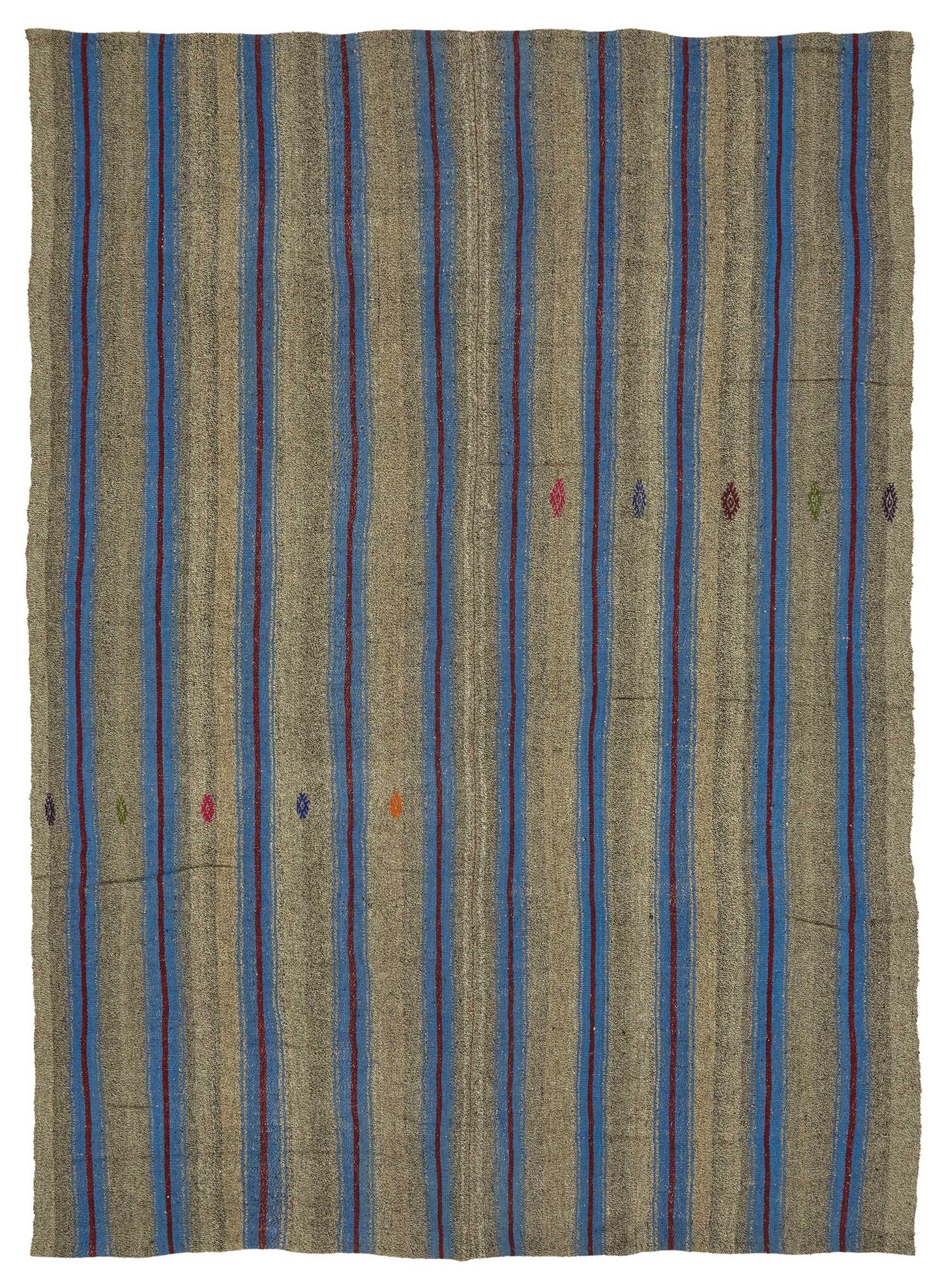 7x10 Blue Vintage Turkish Kilim Rug - 47249