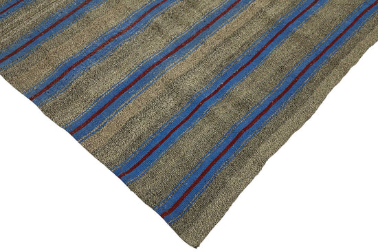 7x10 Blue Vintage Turkish Kilim Rug - 47249