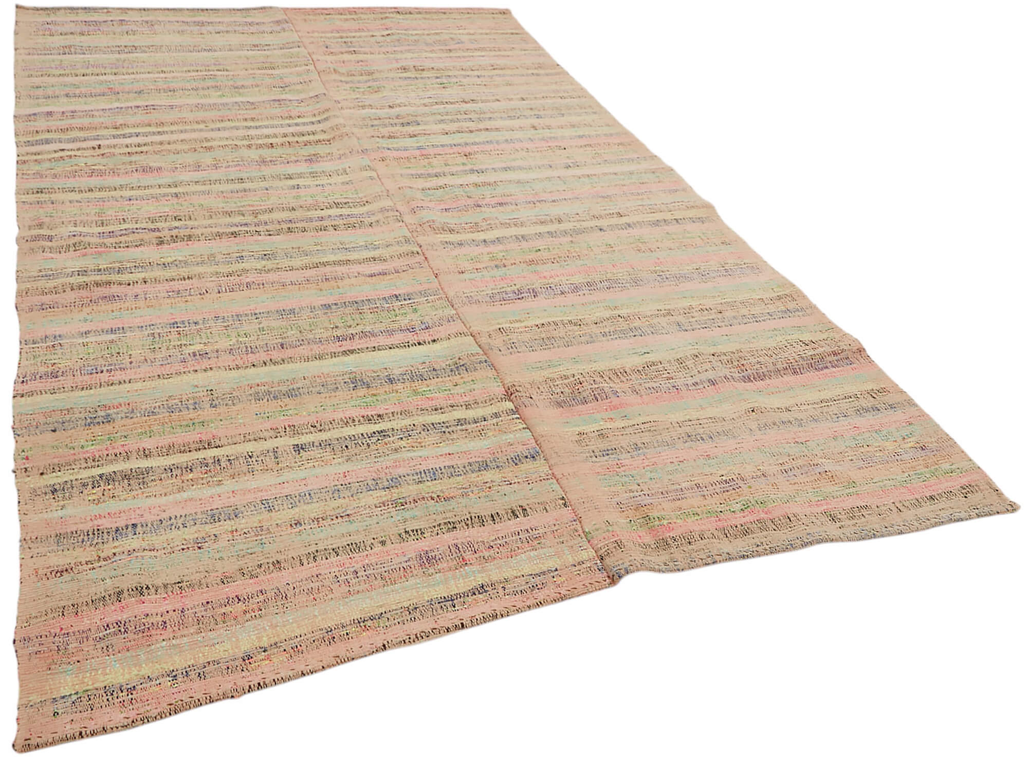 Handmade wool flatweave area rug with flatwoven texture for living rooms