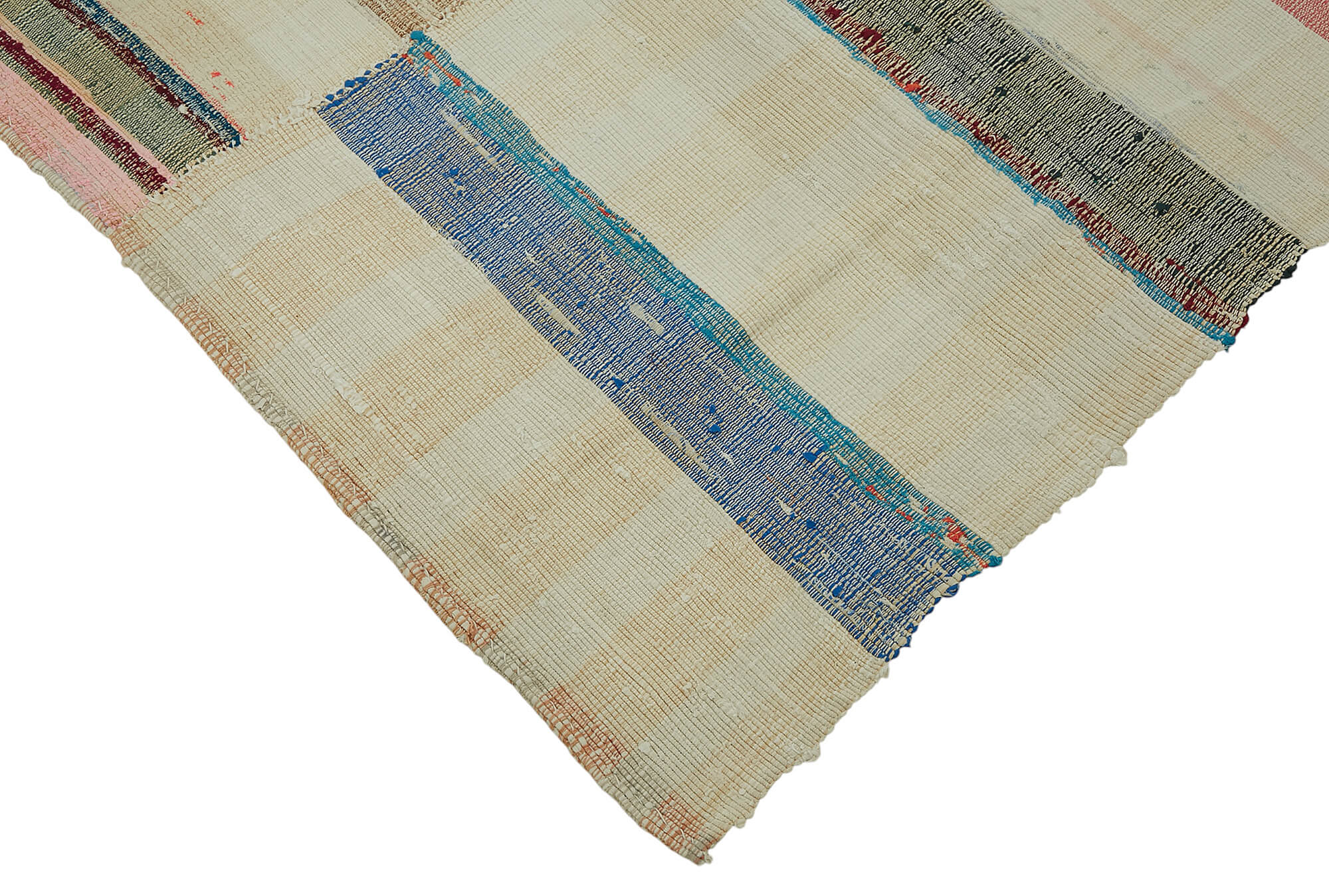 7x9 Multicolor Anatolian Striped Kilim Rug - 47315