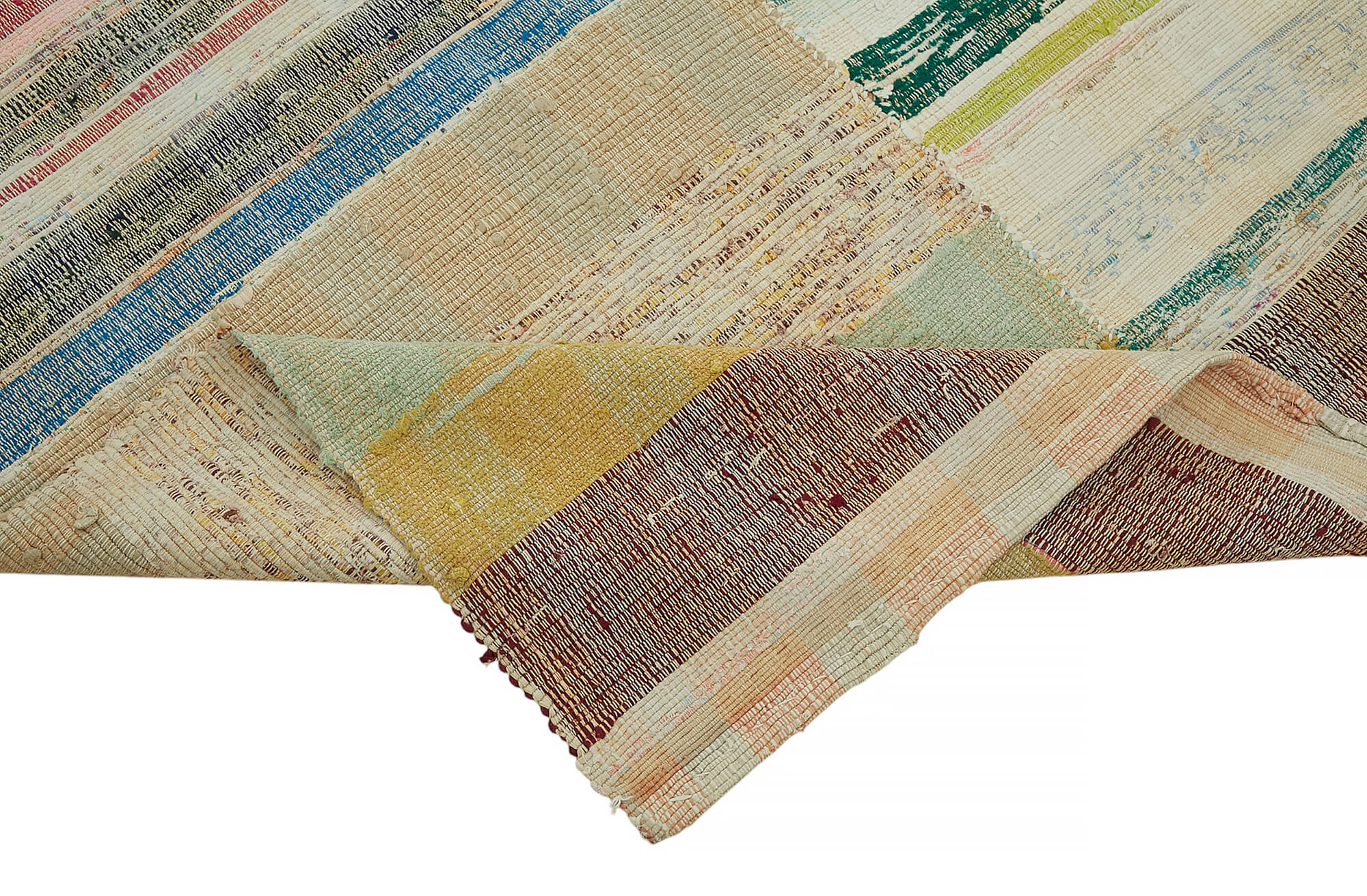 7x9 Multicolor Anatolian Striped Kilim Rug - 47315