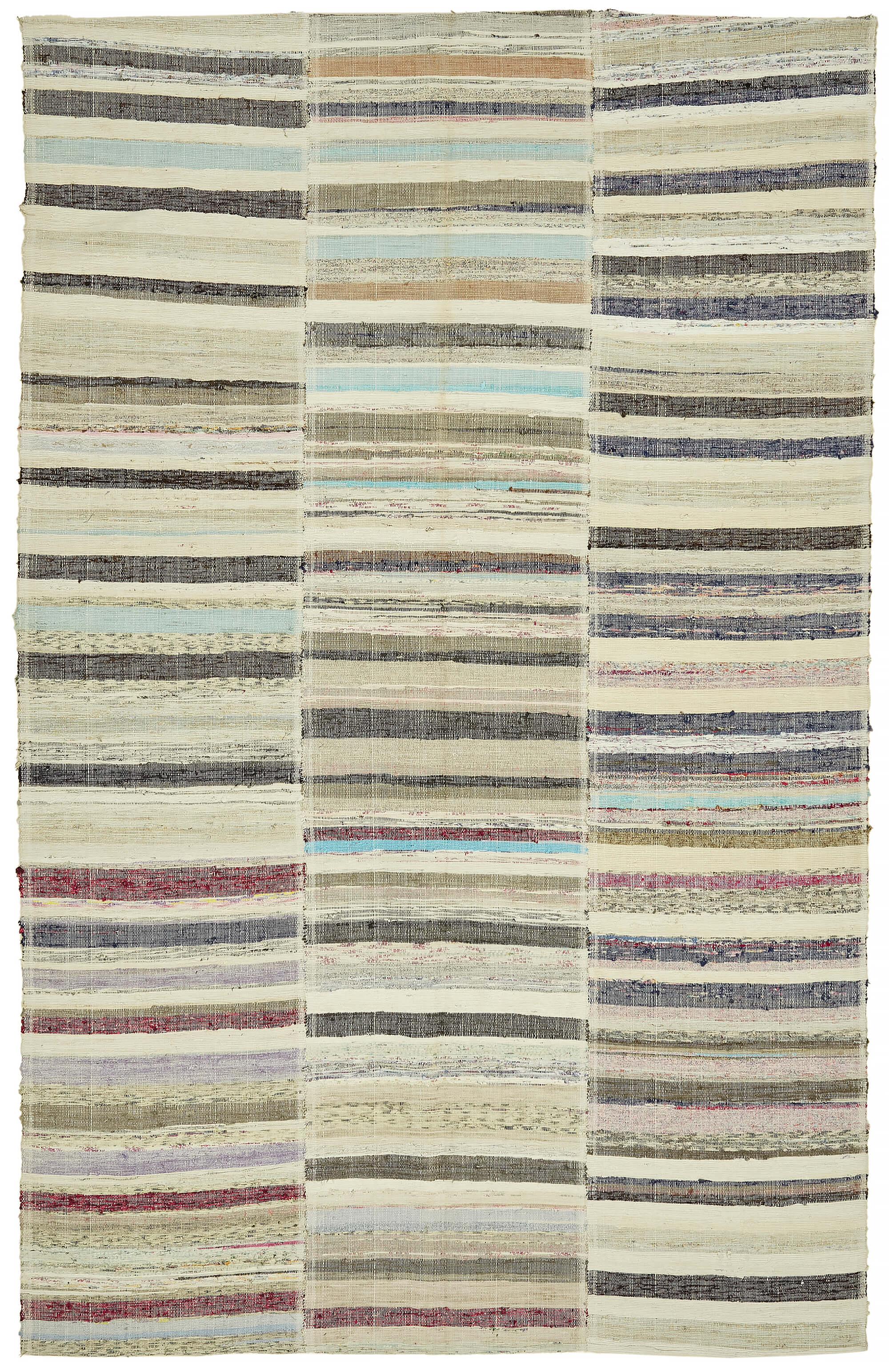 6x9 Multicolor Anatolian Striped Kilim Rug - 47316