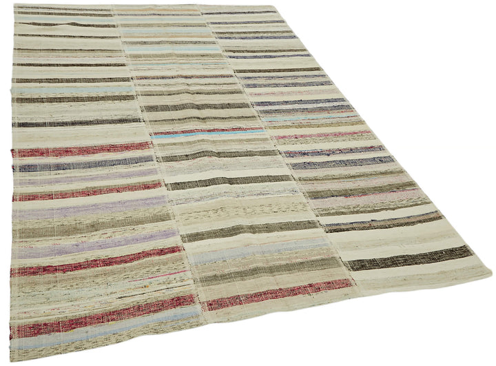 6x9 Multicolor Anatolian Striped Kilim Rug - 47316