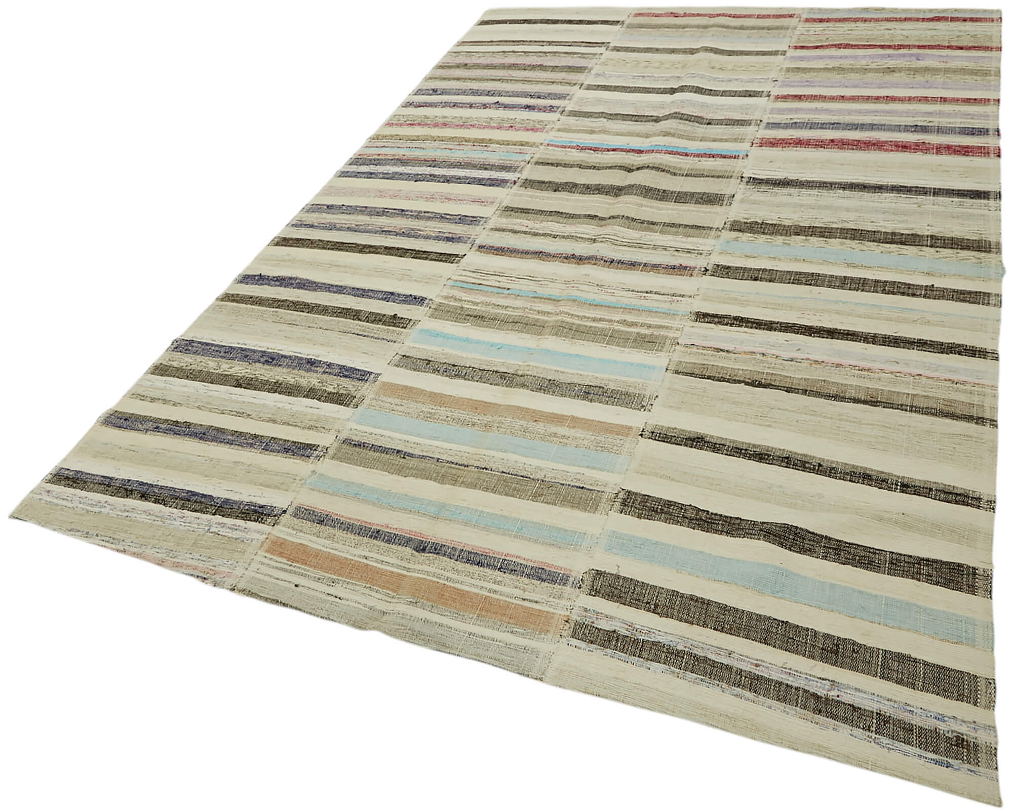 6x9 Multicolor Anatolian Striped Kilim Rug - 47316
