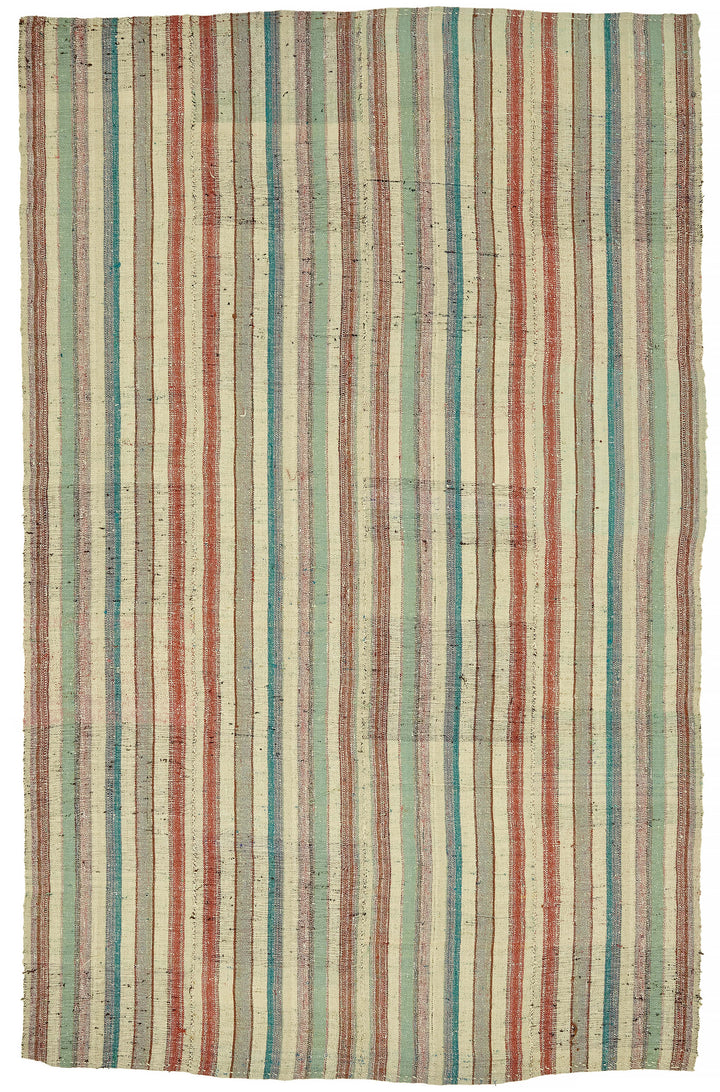 6x9 Multicolor Anatolian Striped Kilim Rug - 47317