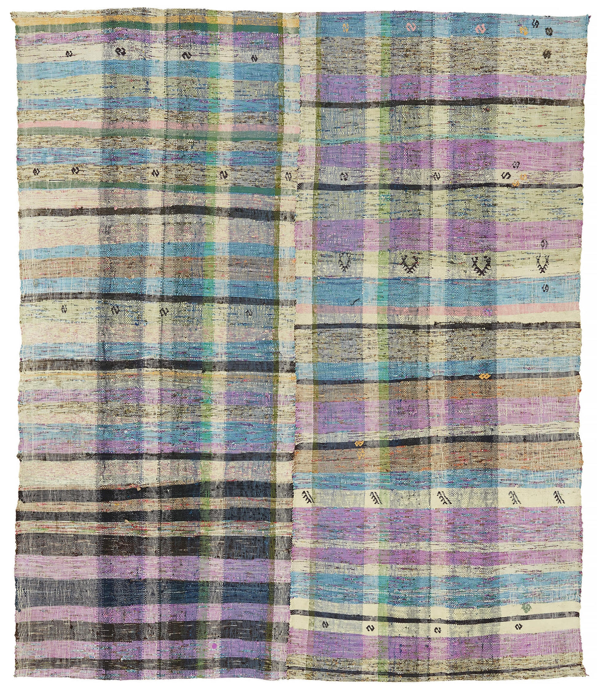 8x9 Multicolor Anatolian Striped Kilim Rug - 47325