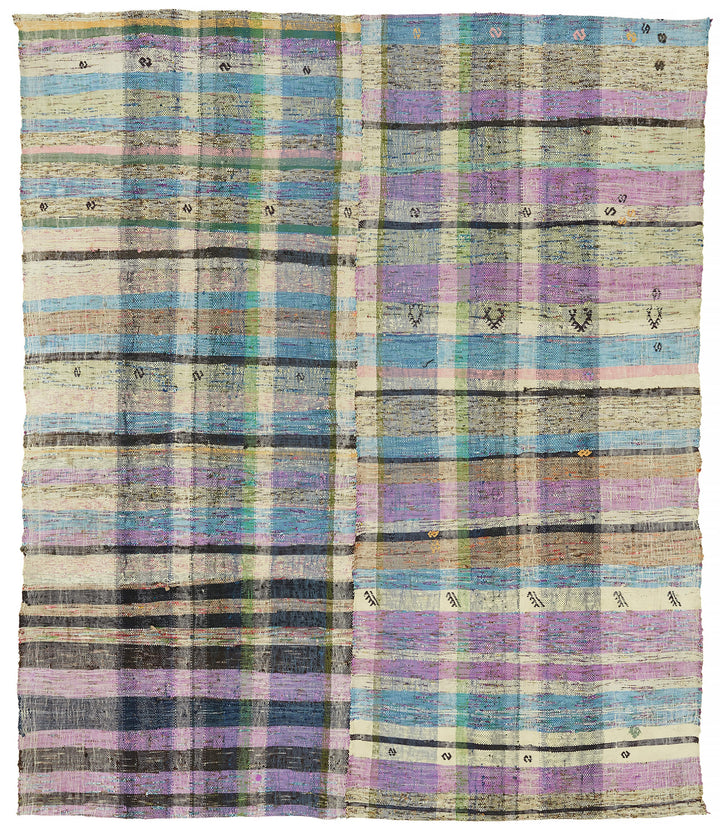 8x9 Multicolor Anatolian Striped Kilim Rug - 47325