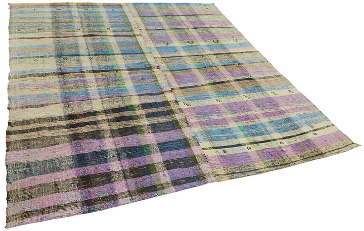 8x9 Multicolor Anatolian Striped Kilim Rug - 47325