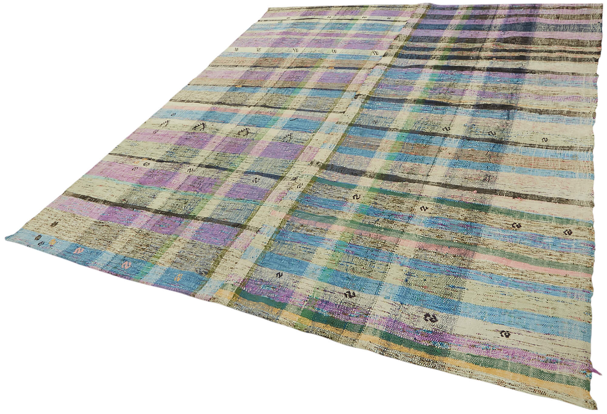8x9 Multicolor Anatolian Striped Kilim Rug - 47325