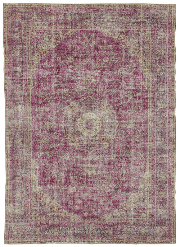 7x10 Hand-Knotted Turkish Vintage Rug - 47339
