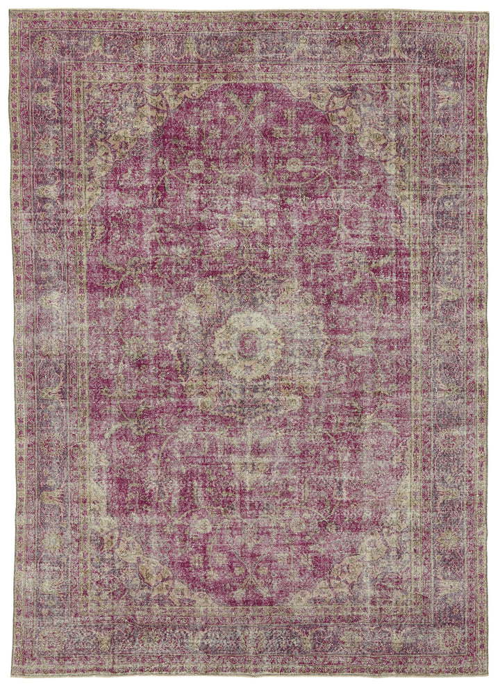7x10 Hand-Knotted Turkish Vintage Rug - 47339