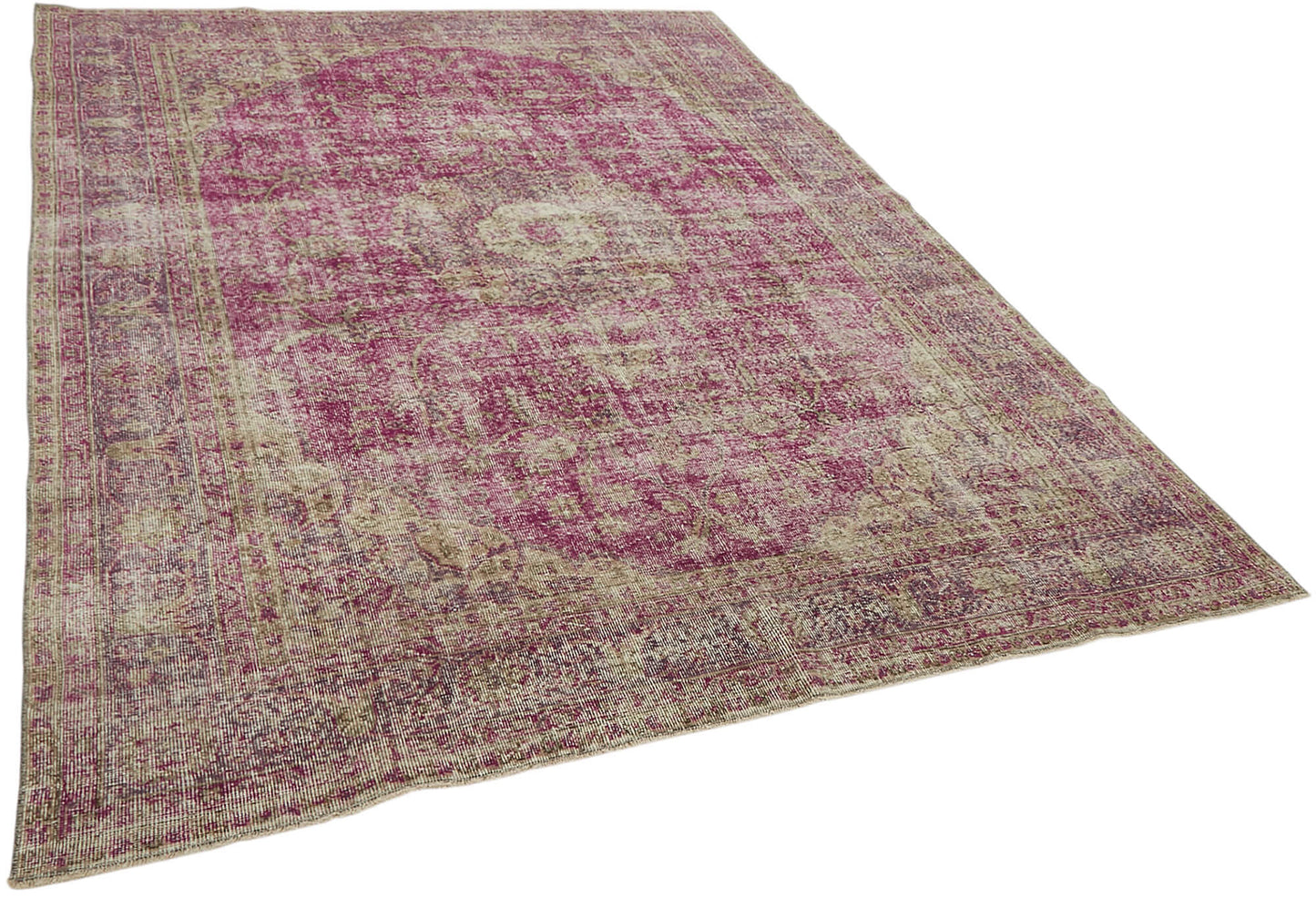 7x10 Hand-Knotted Turkish Vintage Rug - 47339