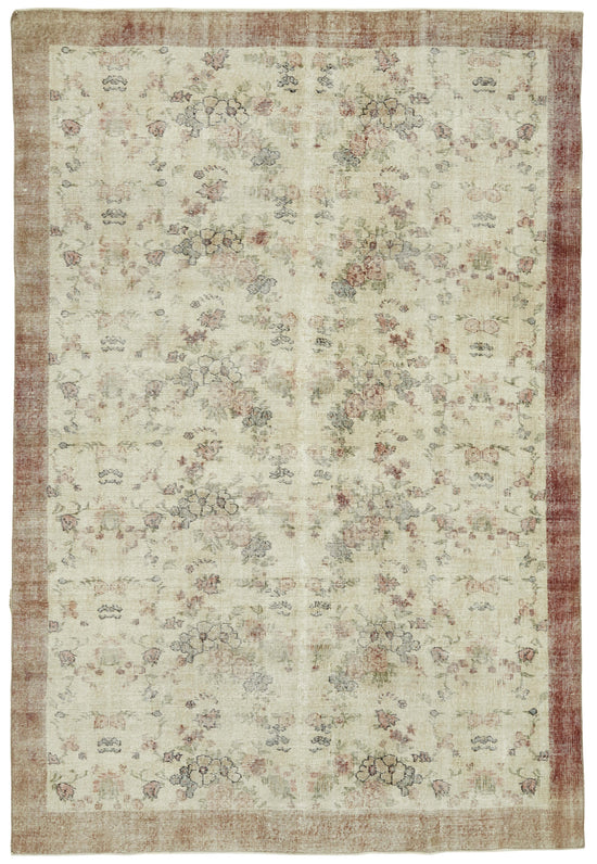 7x10 Hand-Knotted Turkish Vintage Rug - 47340