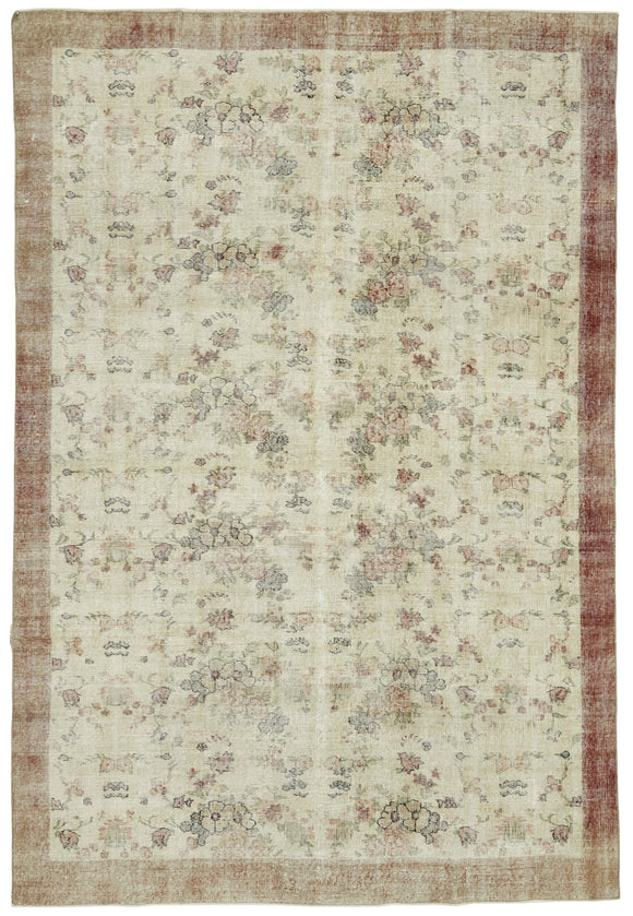 7x10 Hand-Knotted Turkish Vintage Rug - 47340