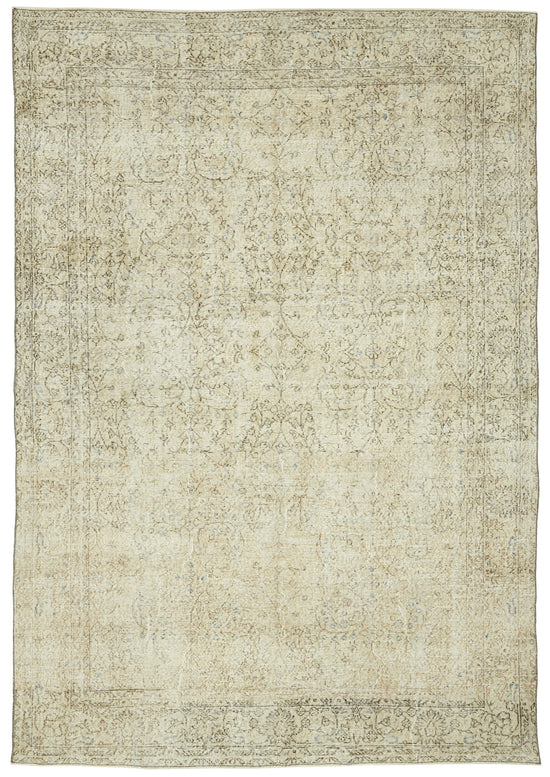 7x10 Hand-Knotted Turkish Vintage Rug - 47349