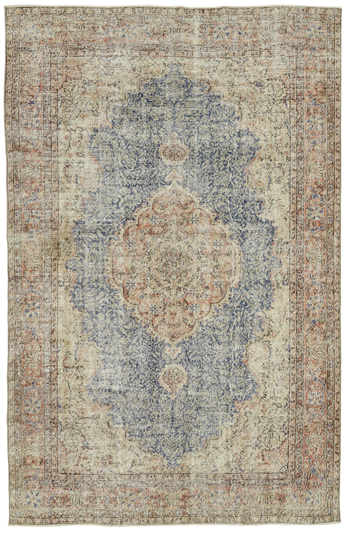 7x11 Hand-Knotted Turkish Vintage Rug - 47351