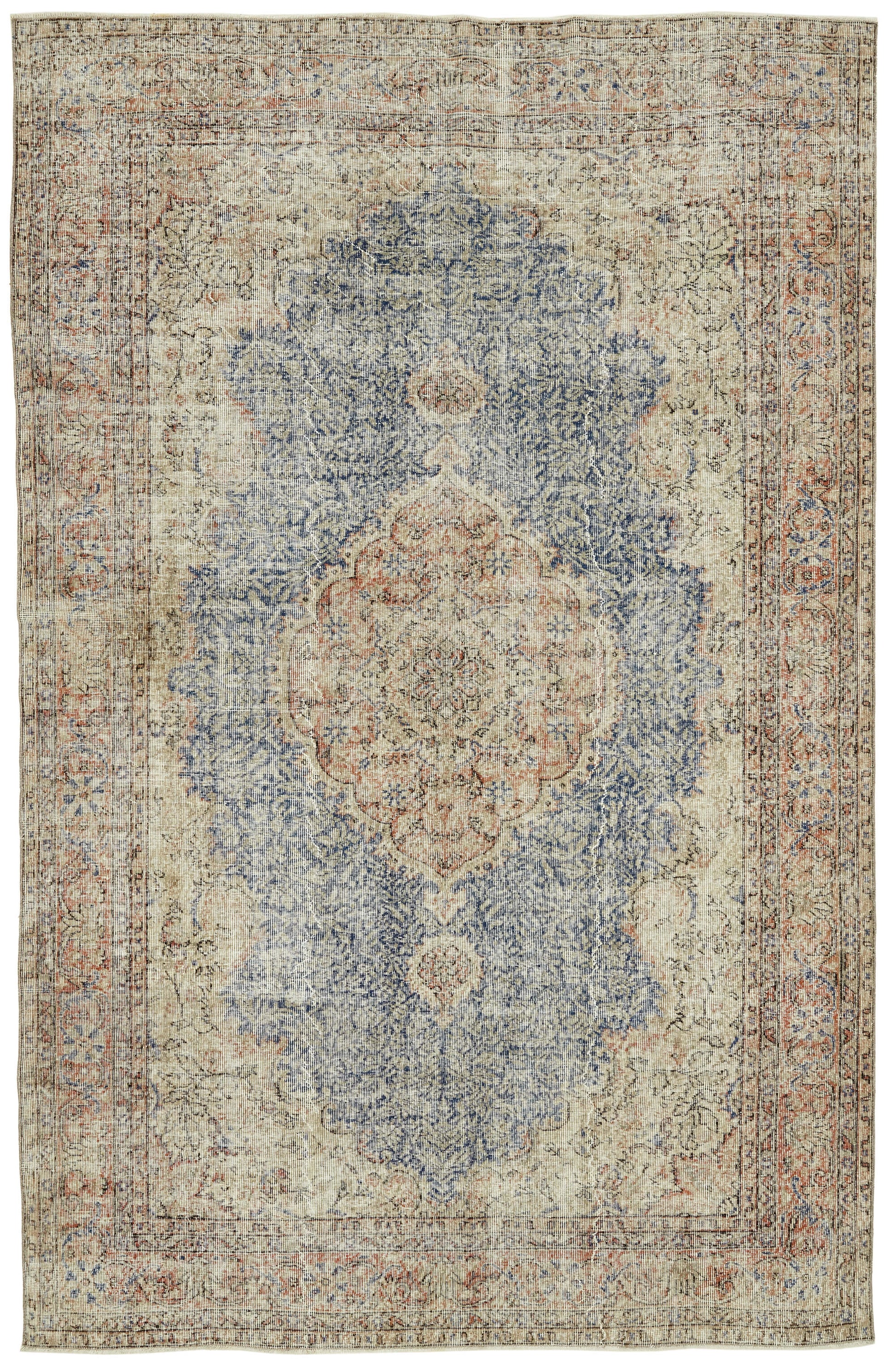 7x11 Hand-Knotted Turkish Vintage Rug - 47351