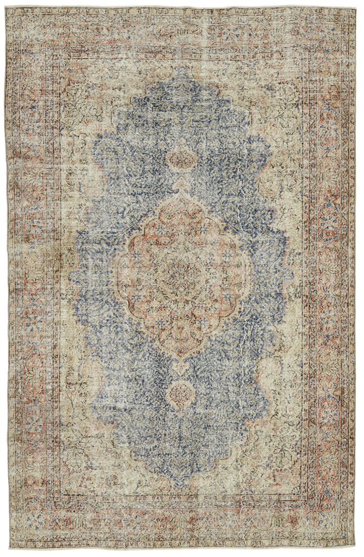 7x11 Hand-Knotted Turkish Vintage Rug - 47351