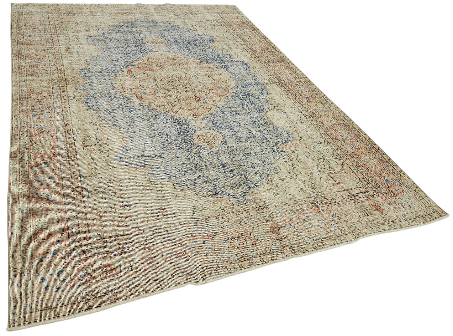7x11 Hand-Knotted Turkish Vintage Rug - 47351